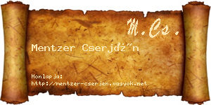 Mentzer Cserjén névjegykártya